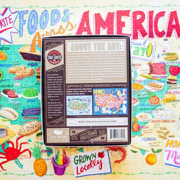 (500) piece jigsaw puzzle "Favorite Foods Across America" by True South Puzzles - Picture 6 of 6